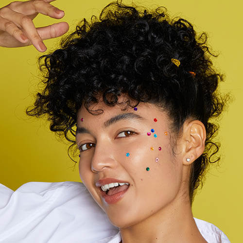 A woman with acne