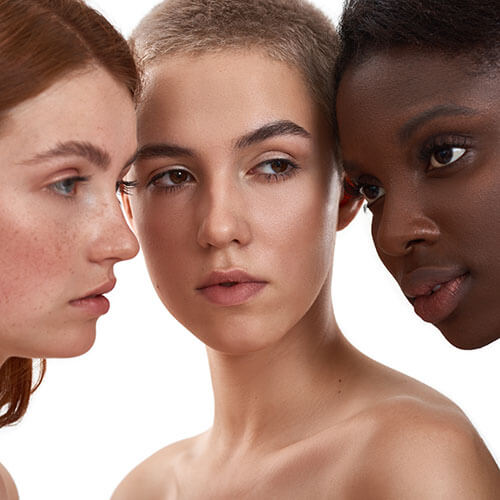 Women with different skin types on the Fitzpatrick scale
