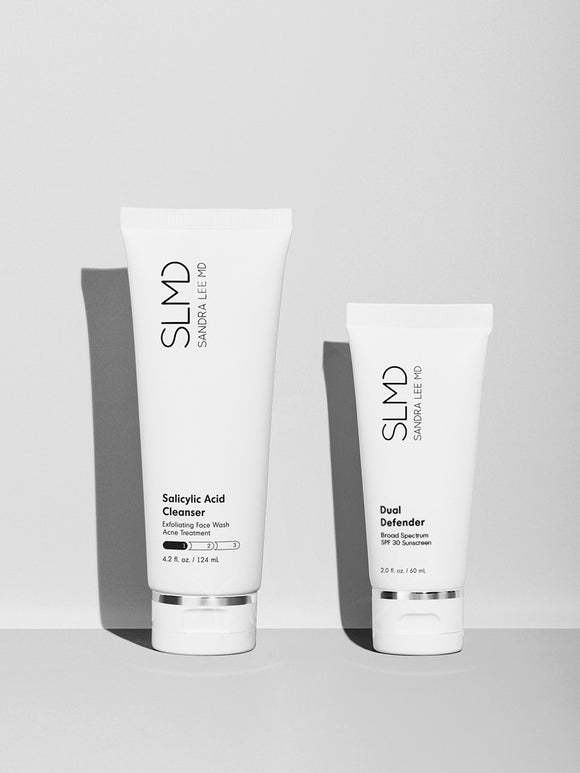 SLMD Salicylic Acid Cleanser and Dual Defender SPF 30